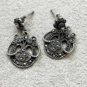 Marcasite Earrings Laura - Sterling Silver